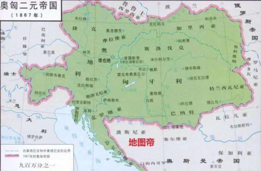 奥匈帝国分裂成了很多国家,包括奥地利,黑塞哥维那共和国,波斯尼亚