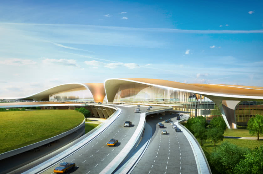 在北京,一座全球最大的飞机场正在建造当中.