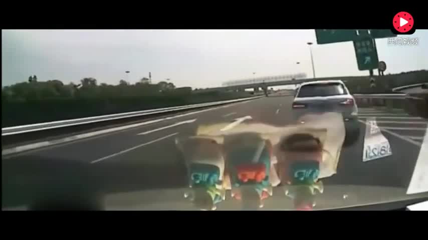 作死白色SUV高速出口倒车，