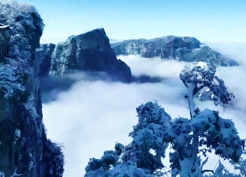 情系张家界雪色冬天旅游"云端上的海市蜃楼"