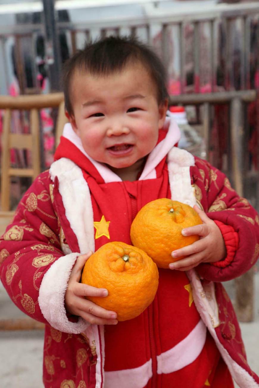 萌娃儿遇到清江椪柑 摆各种姿势卖萌,笑坏现场