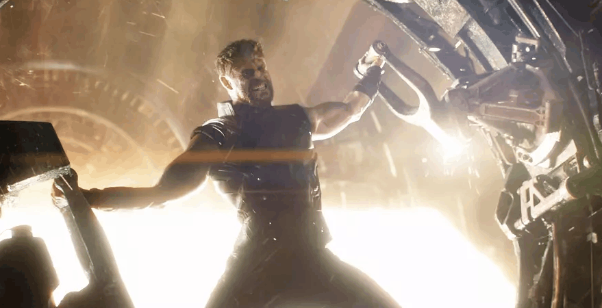 《复联3》雷神实力进一步提升,面对灭霸,索尔