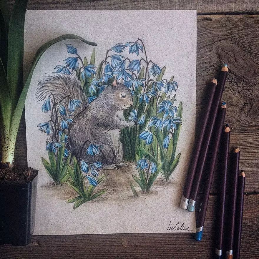 彩铅笔下的手绘插画漂亮极了陪你温暖地度过这个冬天