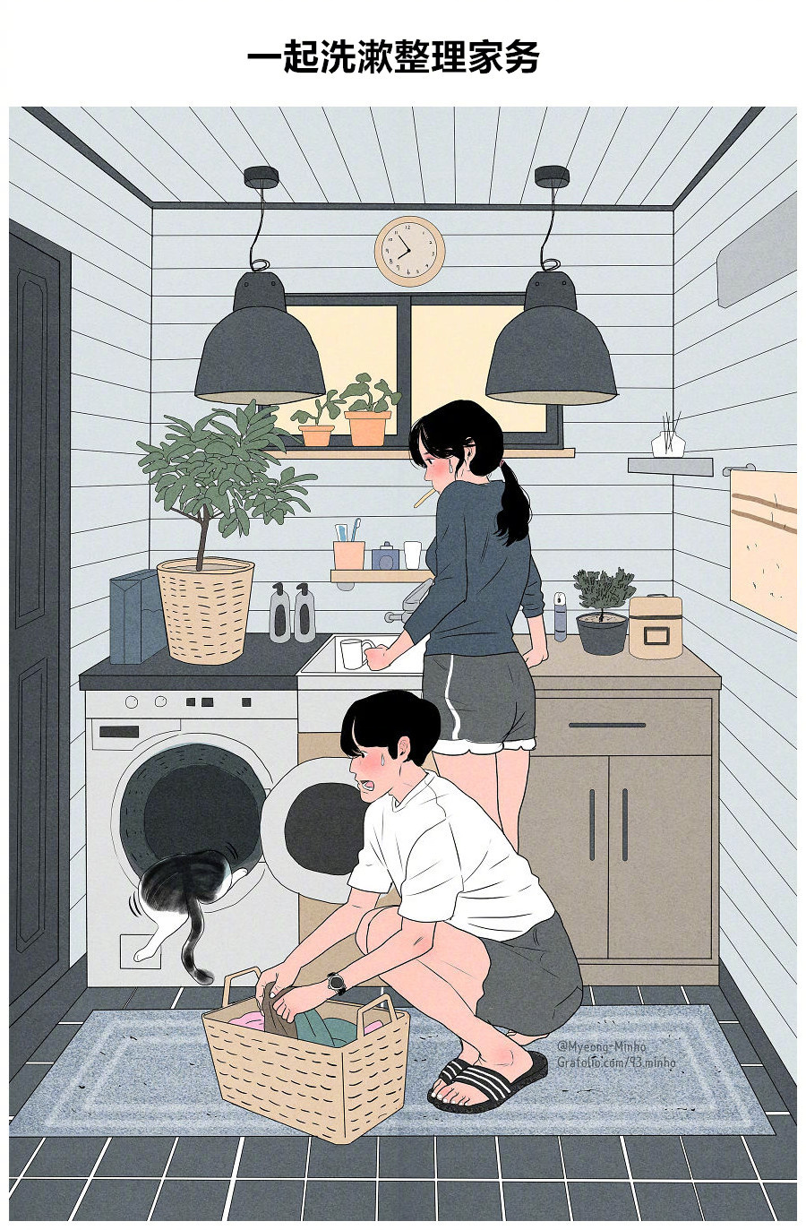 漫青春Myeong-Minho时间下一对情侣甜甜的恋机关枪画笔v青春画师漫画图片