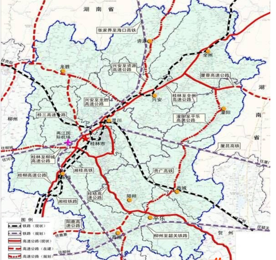 这条广西,湖南两省区正在规划中的高铁