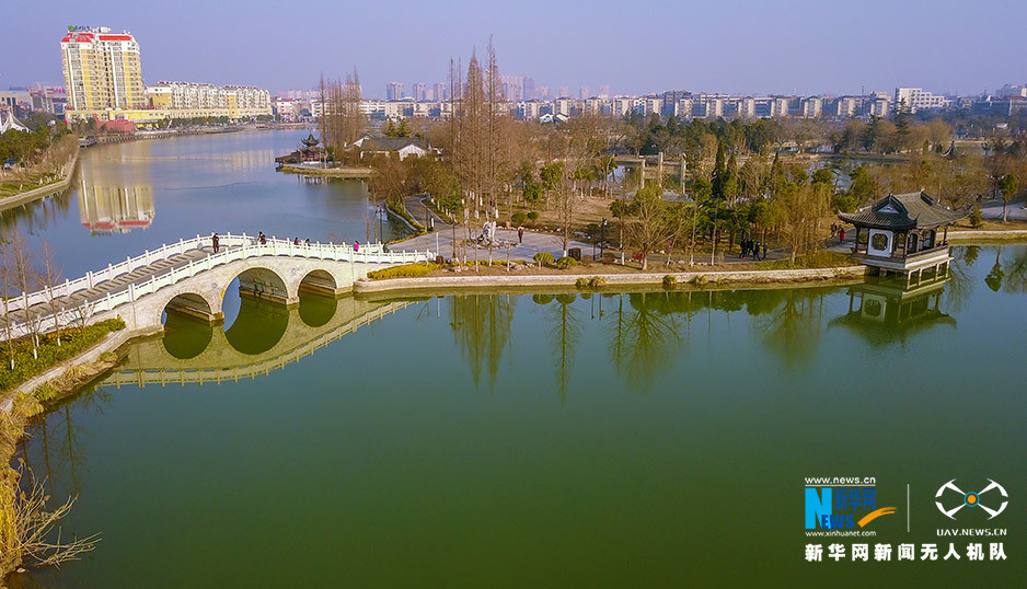 飞阅中国航拍宋四家米芾洗墨地江苏涟水五岛湖