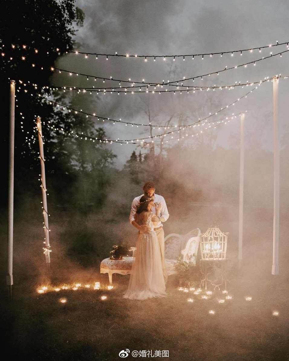 浪漫魔法就靠它!小串灯给你一个震撼绝美的婚礼布置
