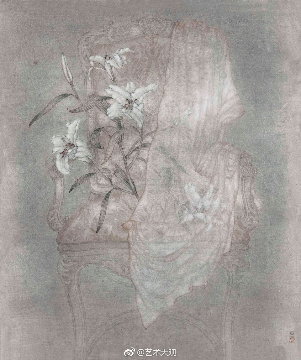 雷苗新工笔花鸟画——雷苗,女画家,善工笔, 长于花卉
