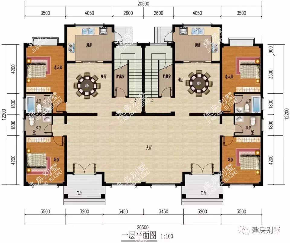 5×12.2米兄弟双拼别墅, 感情深厚的兄弟都爱这样建