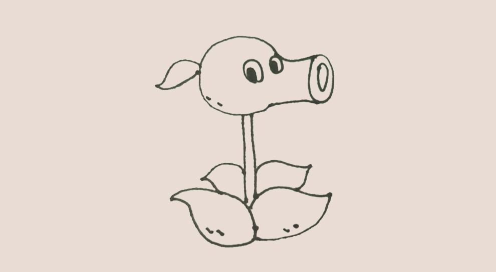 简笔画之好玩又有趣的豌豆射手, 让孩子在绘画中游戏