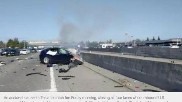 特斯拉再现撞车后起火，电动车起火概率更高吗？
