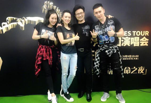 钟丽缇晒与汪峰章子怡合影,被演唱会感动到泪崩,外场拍照秀恩爱