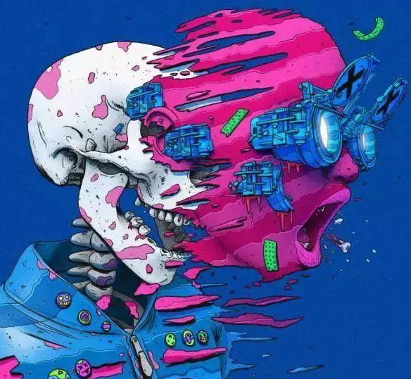 而他的这组插画作品,灵感主要源自于家庭或是世界发生的篌事件.