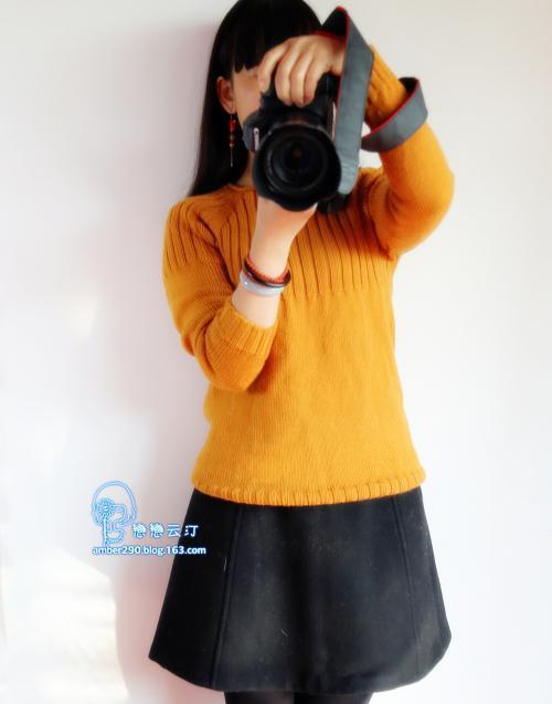 从上往下圈织女士插肩袖羊毛衫