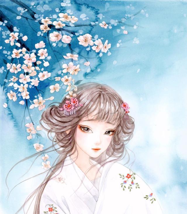 二次元古风手绘美少女壁纸,相逢一醉是前缘,风雨散,飘然何处!