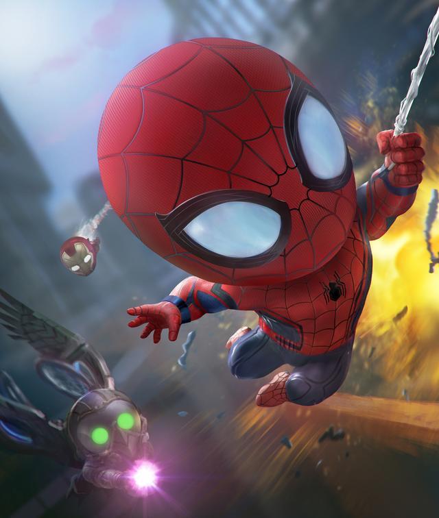 漫威英雄Q板图集感觉蜘蛛侠超萌,钢铁侠还是那么帅