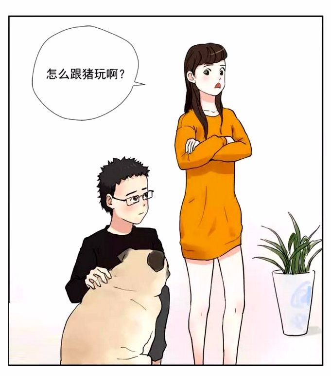 恶搞漫画：小夫妻吵架拿狗开玩笑