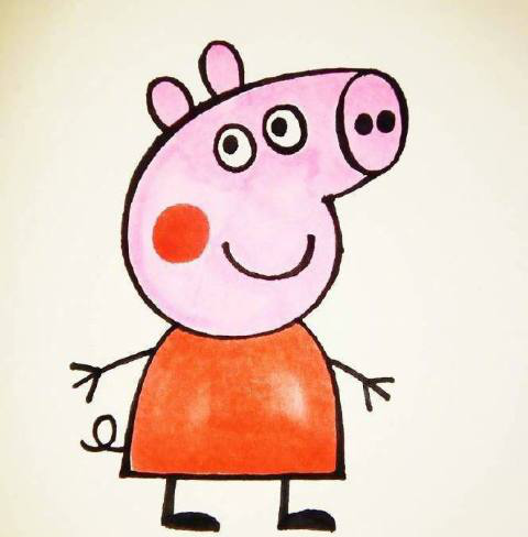 小猪佩奇身上纹,掌声送给社会人,教你30秒画一