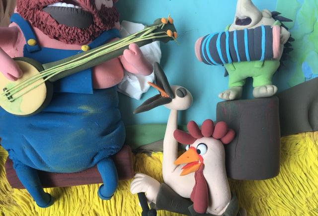 超轻粘土作品--这幅画也不知道叫什么,就是看着图就做了