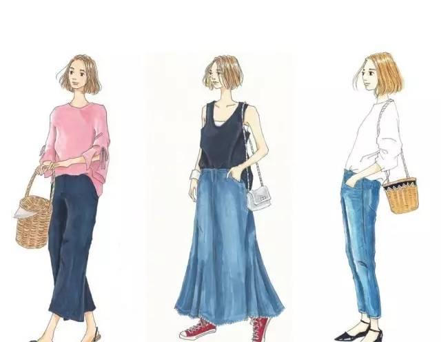 n套漫画服装搭配演绎初秋流行美!