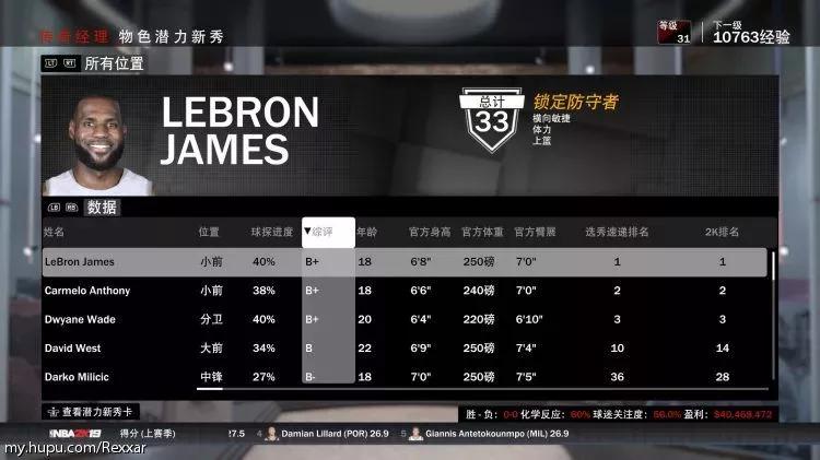 2K19王朝模式增加官方历史选秀名单,JRs最想