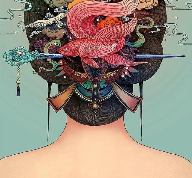 手绘中的精品画的太好了 祥瑞 来自中国插画师rlon wang