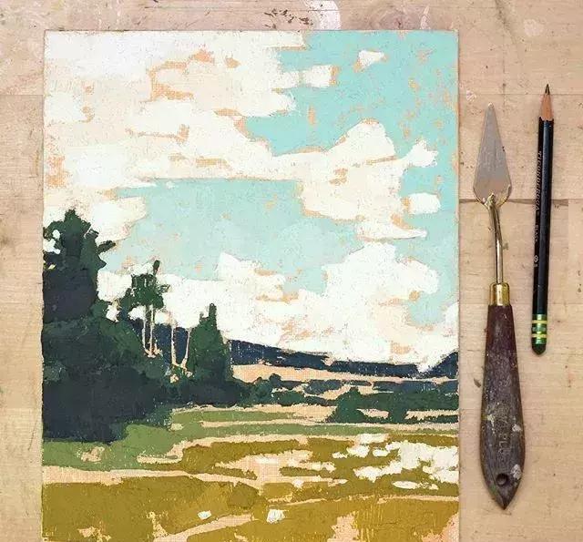 厉害了,她的作品都是用刮刀画出来的!