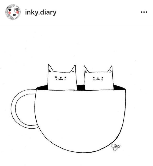 猫咪的简笔画画法 作者的ins:inky.diary