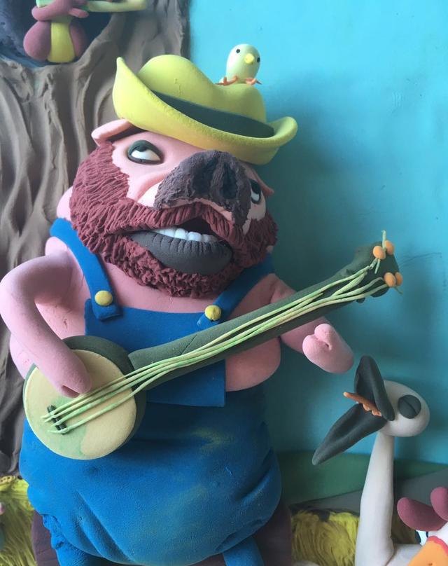 超轻粘土作品--这幅画也不知道叫什么,就是看着图就做了