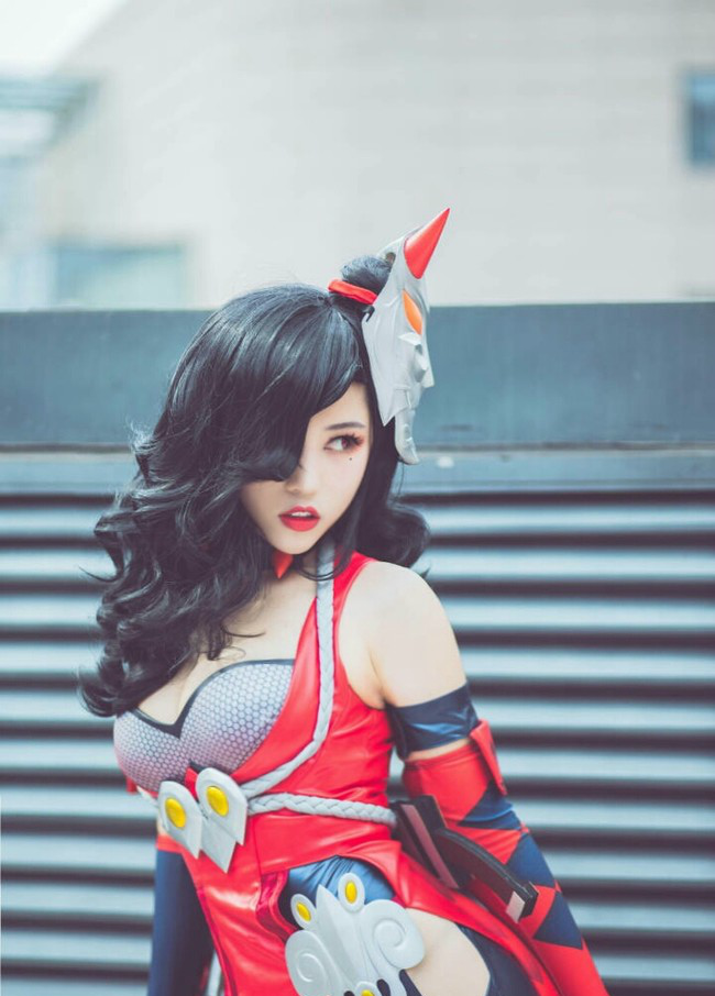 王者cosplay阿珂,王者荣耀伽罗cos 王者荣耀阿珂cos,一身红衣尽显好身材