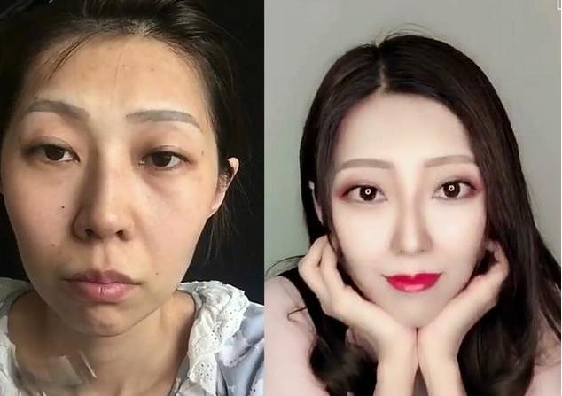 不能相信网红的美颜照片,网友:中国的化妆技术比的上