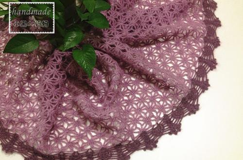 梦幻紫双色女士钩针围巾披肩