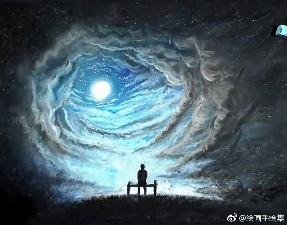 色粉手绘过程图,孤独患者