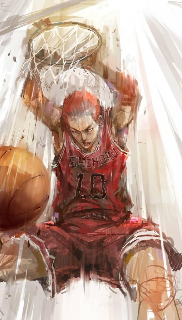 灌篮高手漫画版湘北首发五虎的手绘照,喜欢的朋友可以