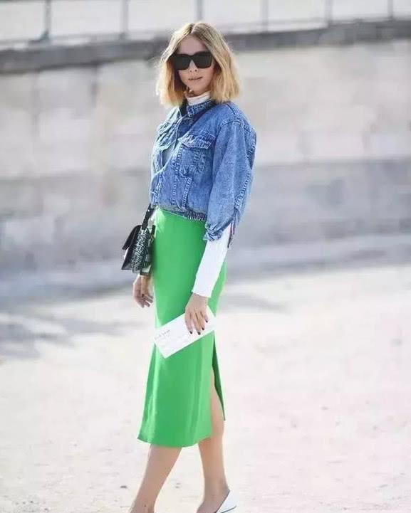 绿色系衣服搭配图片,今年流行的这个颜色