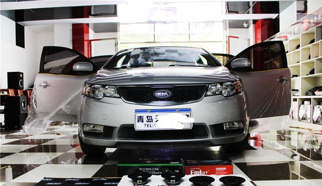 青岛起亚福瑞迪音响改装瑞典DLS喇叭+芬朗90.4功放