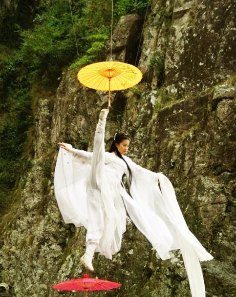 老版神雕侠侣小龙女吊威亚剧照, 心疼刘亦菲, 女神疼的都叫起来了