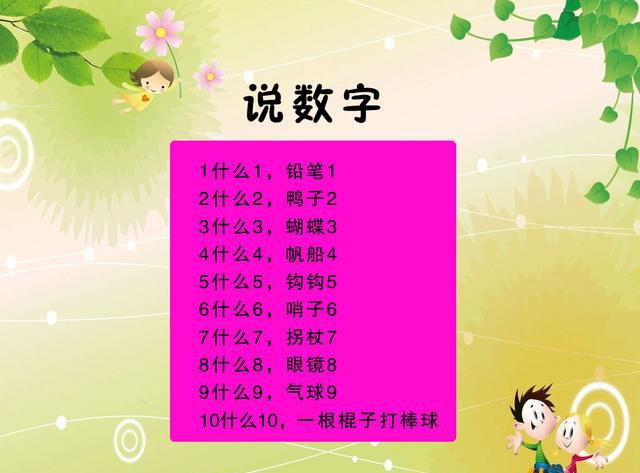 简单易学的数字儿歌