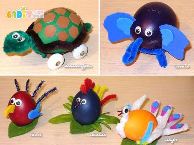 幼儿园创意合辑，鸡蛋壳做可爱人偶动物手工DIY案例，幼师宝妈收