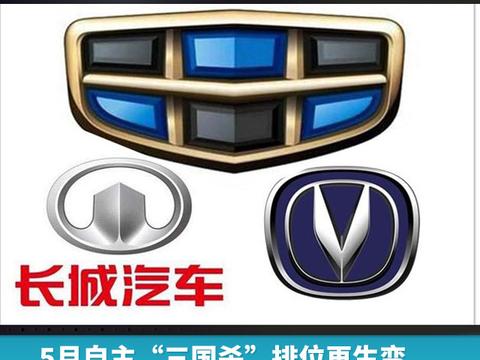 5的月自主“三国杀”排位再生变,吉利增速近6成继续领跑!