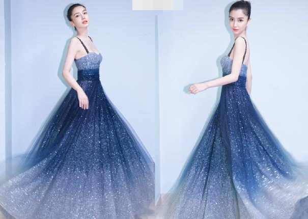 以为baby的渐变星空裙惊艳,没想到赵丽颖、热