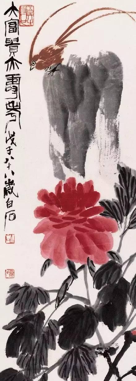 一次可以看到这么多齐白石画的牡丹,真是开眼了!
