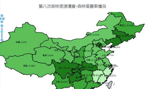 全国各地的森林覆盖率排名!颠覆我们的想象广