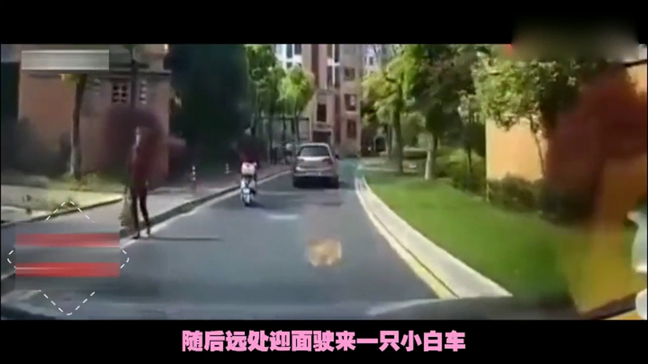 一辆电动车卡在两辆车中间的尴尬