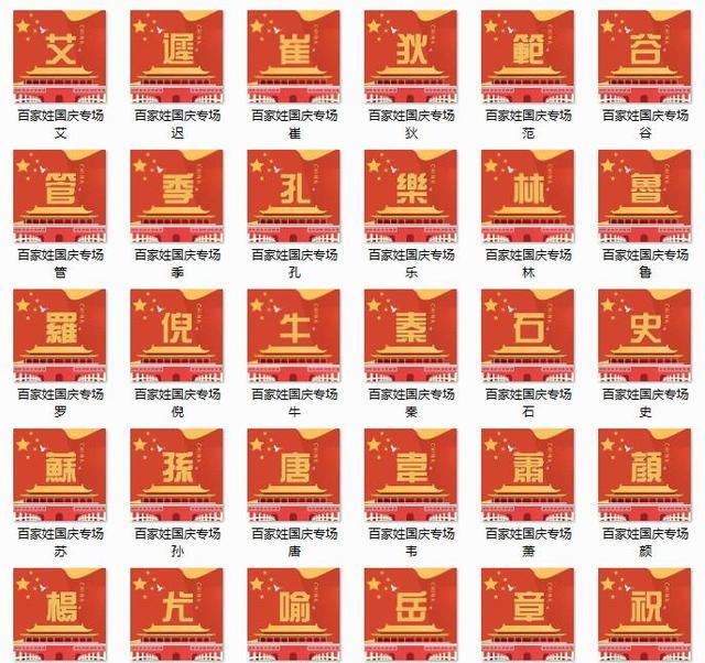 国庆七天乐,头像最火热,30款百家姓头像,等您挑选
