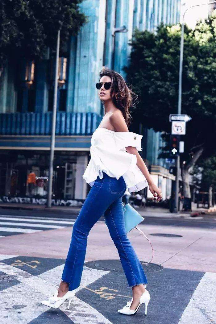 路人街拍:牛仔裤 高跟鞋, 做可撩可性感的娘man组合!