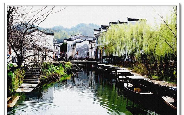 中国最美乡村:烟雨蒙蒙中的白墙黛瓦-婺源