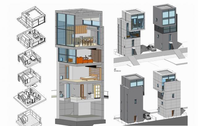 安藤忠雄4x4住宅,安藤忠雄4x4住宅分析图 日本神户市4×4混凝土住宅 4×4 house ii by 安藤忠雄