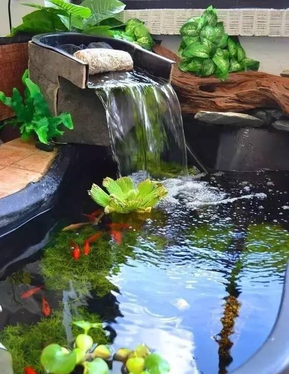 流水潺潺,8个值得参考的庭院小水系设计|庭院|水池