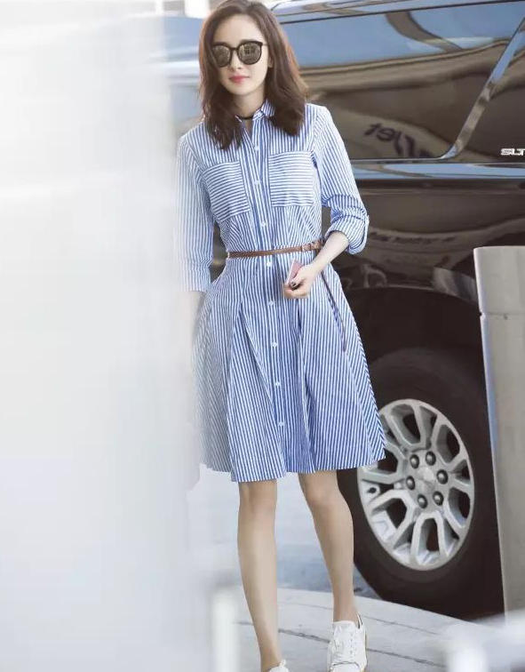 杨幂和高圆圆都在穿的衬衫裙,拯救搭配癌患者,让你撩遍天下